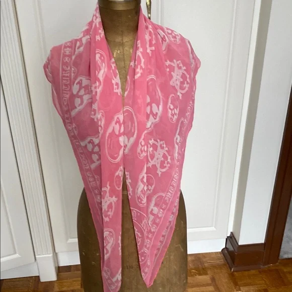 Alexander McQueen Pink Skull Scarf - Picture 3 of 7